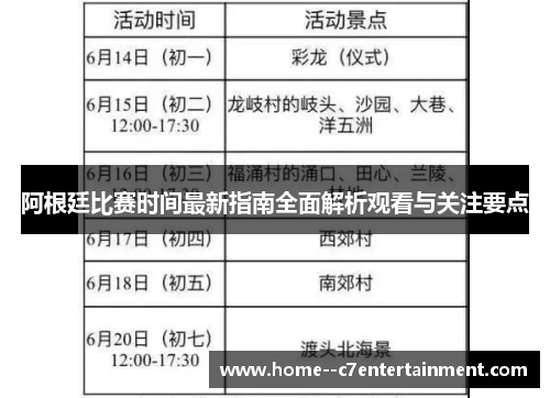 阿根廷比赛时间最新指南全面解析观看与关注要点